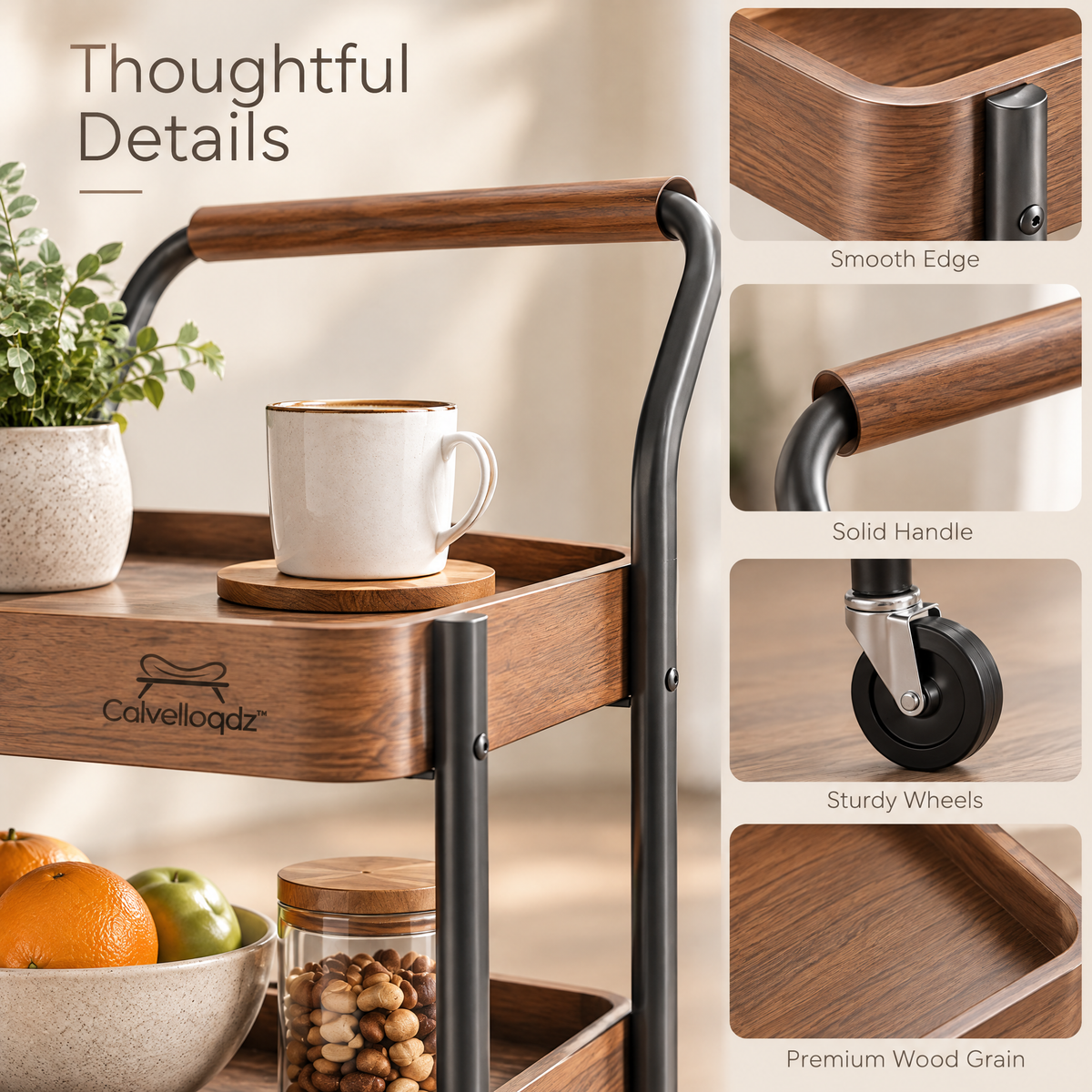 Calvelloqdz™ Rolling Snack Table Cart - Image 5