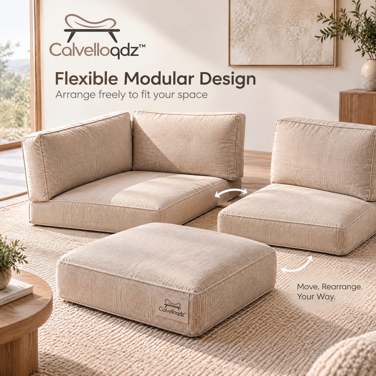 Calvelloqdz™ Modular Floor Seating Cushion Set - Image 4