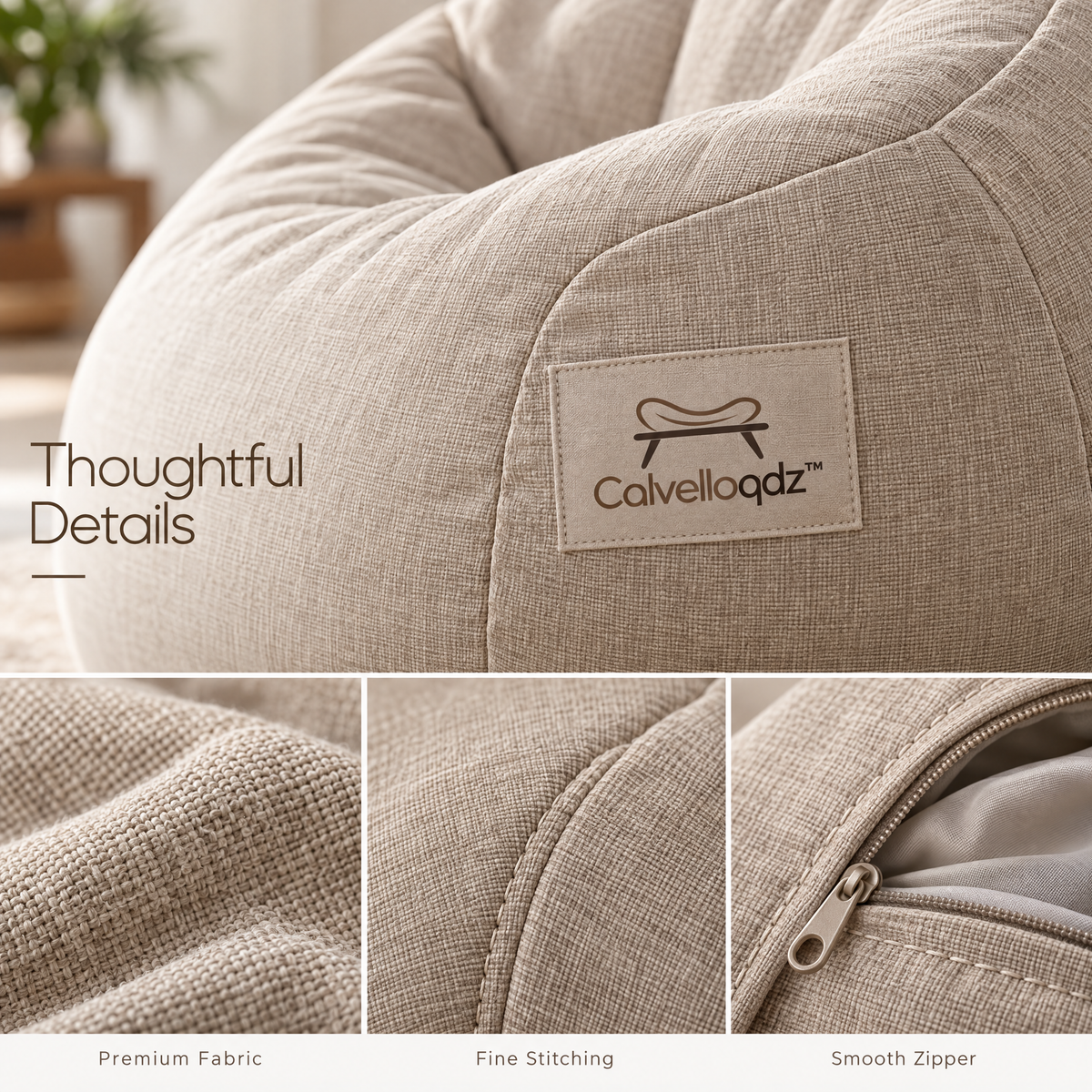 Calvelloqdz™ Bean Bag Chair with Side Table - Image 5