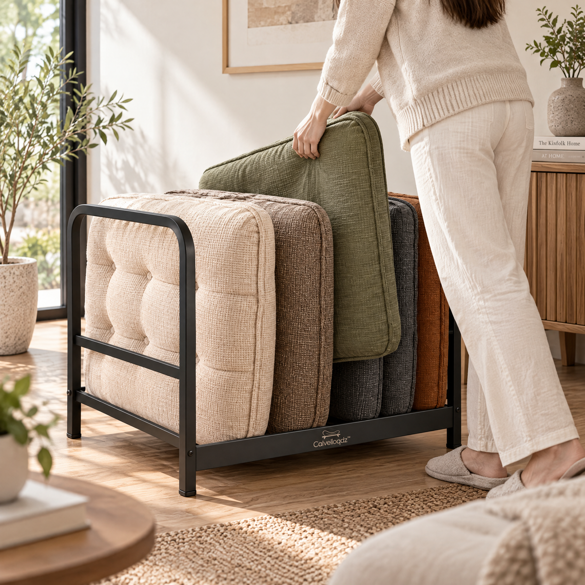Calvelloqdz™ Floor Cushion Storage Rack - Image 3
