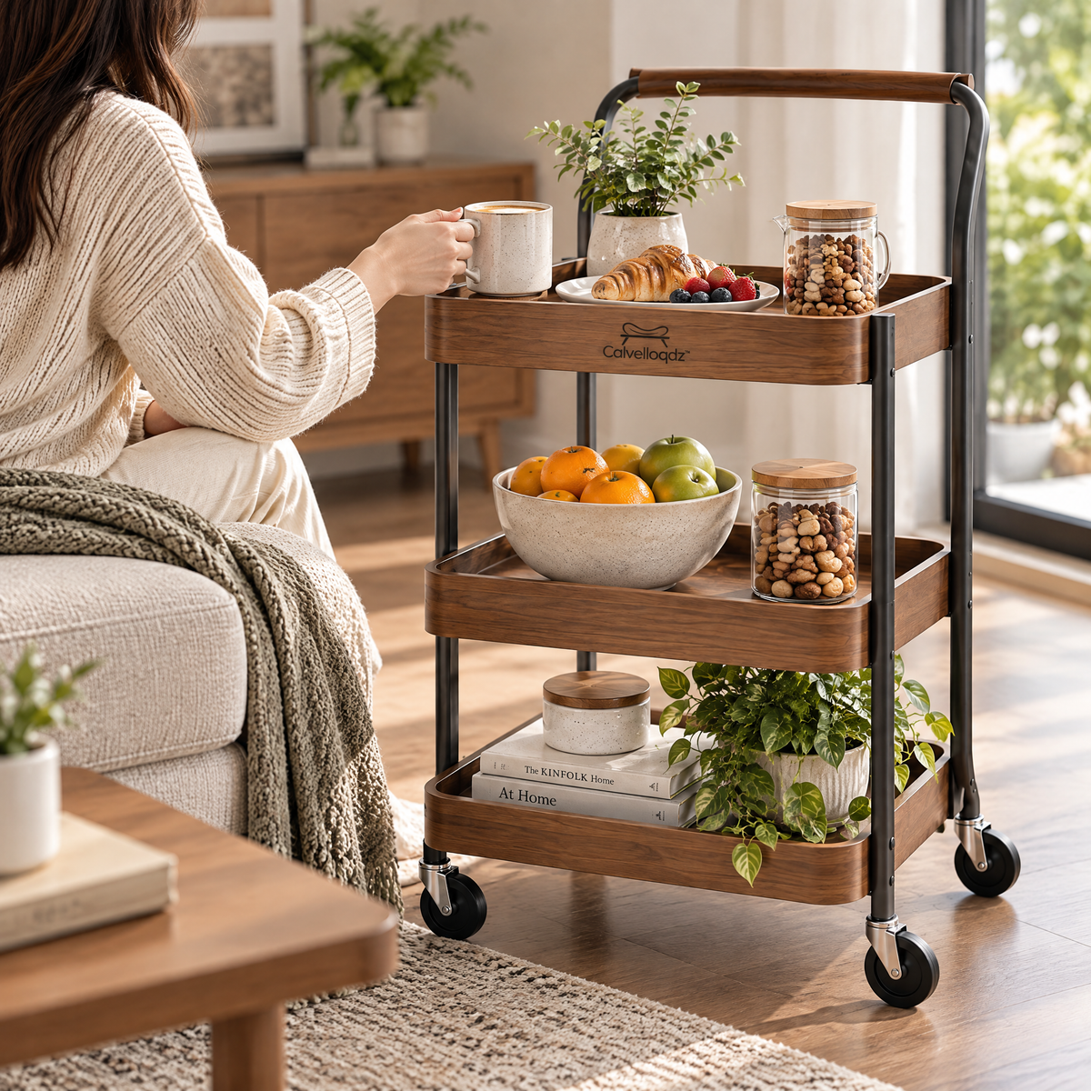 Calvelloqdz™ Rolling Snack Table Cart - Image 3