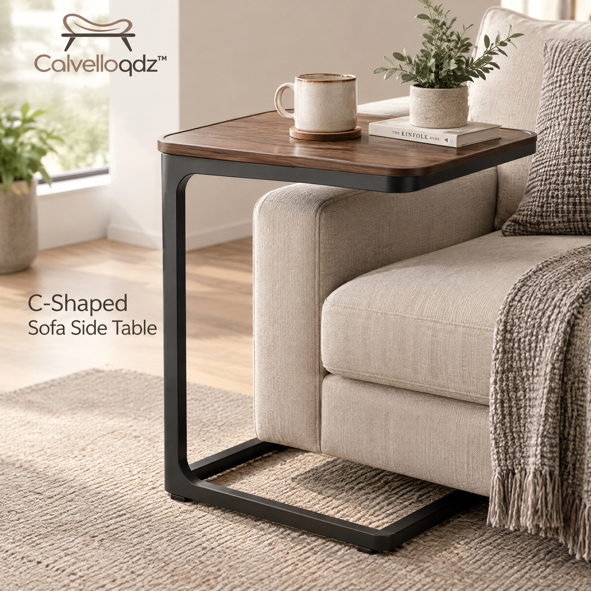 Calvelloqdz™ C-Shaped Sofa Side Table - Image 2