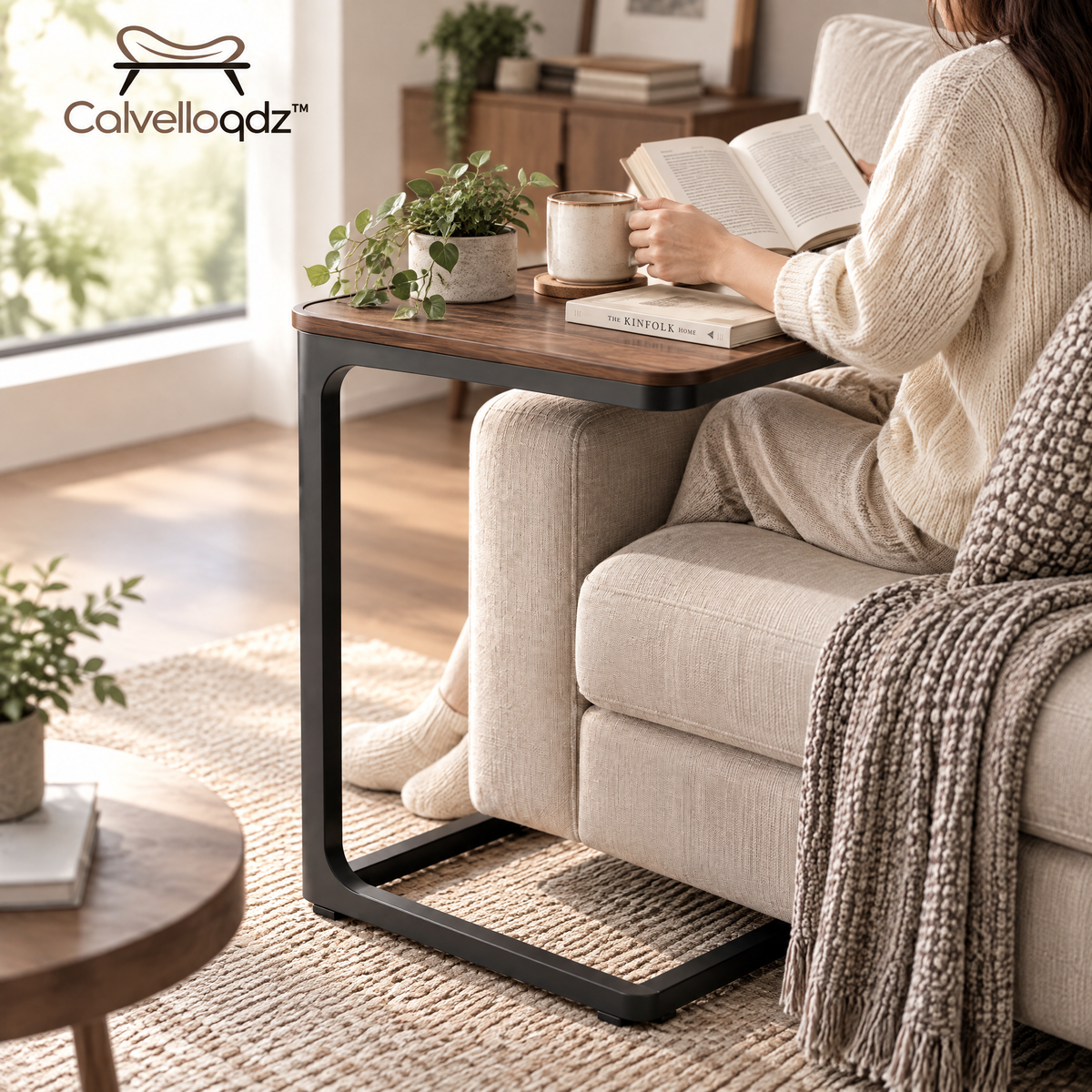 Calvelloqdz™ C-Shaped Sofa Side Table - Image 3