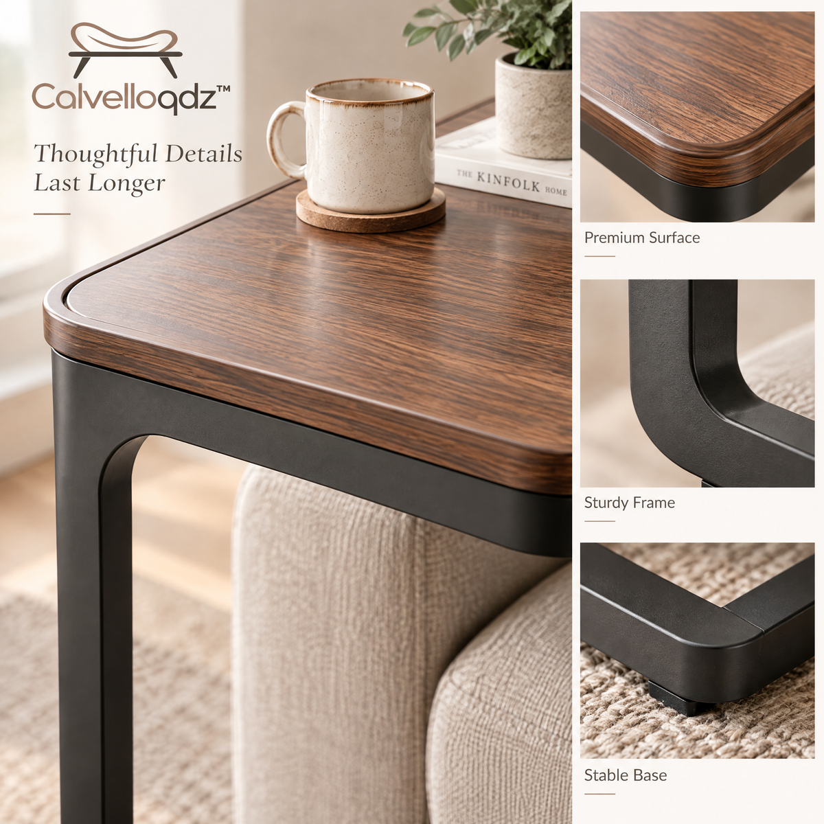 Calvelloqdz™ C-Shaped Sofa Side Table - Image 5
