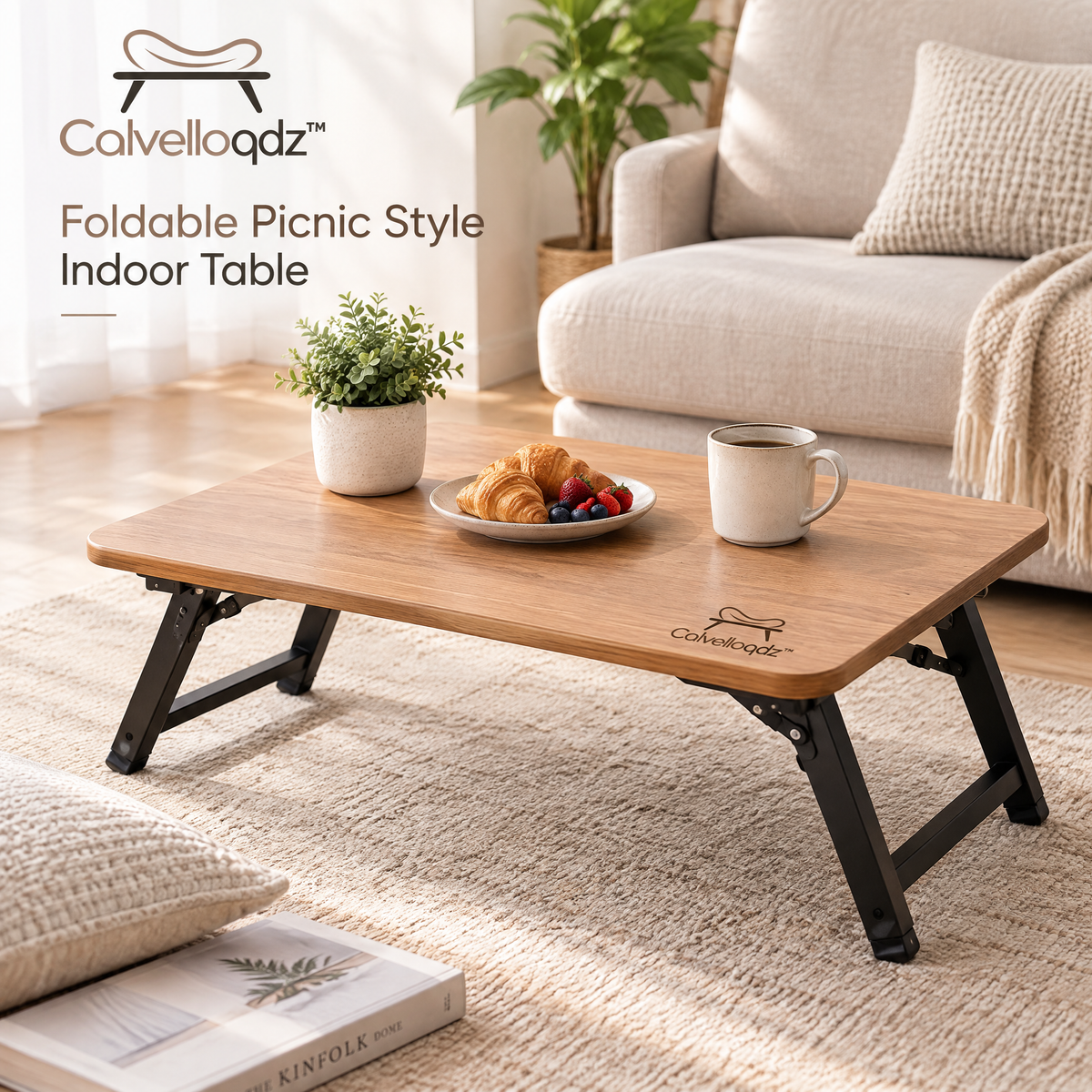 Calvelloqdz™ Foldable Picnic Style Indoor Table - Image 2