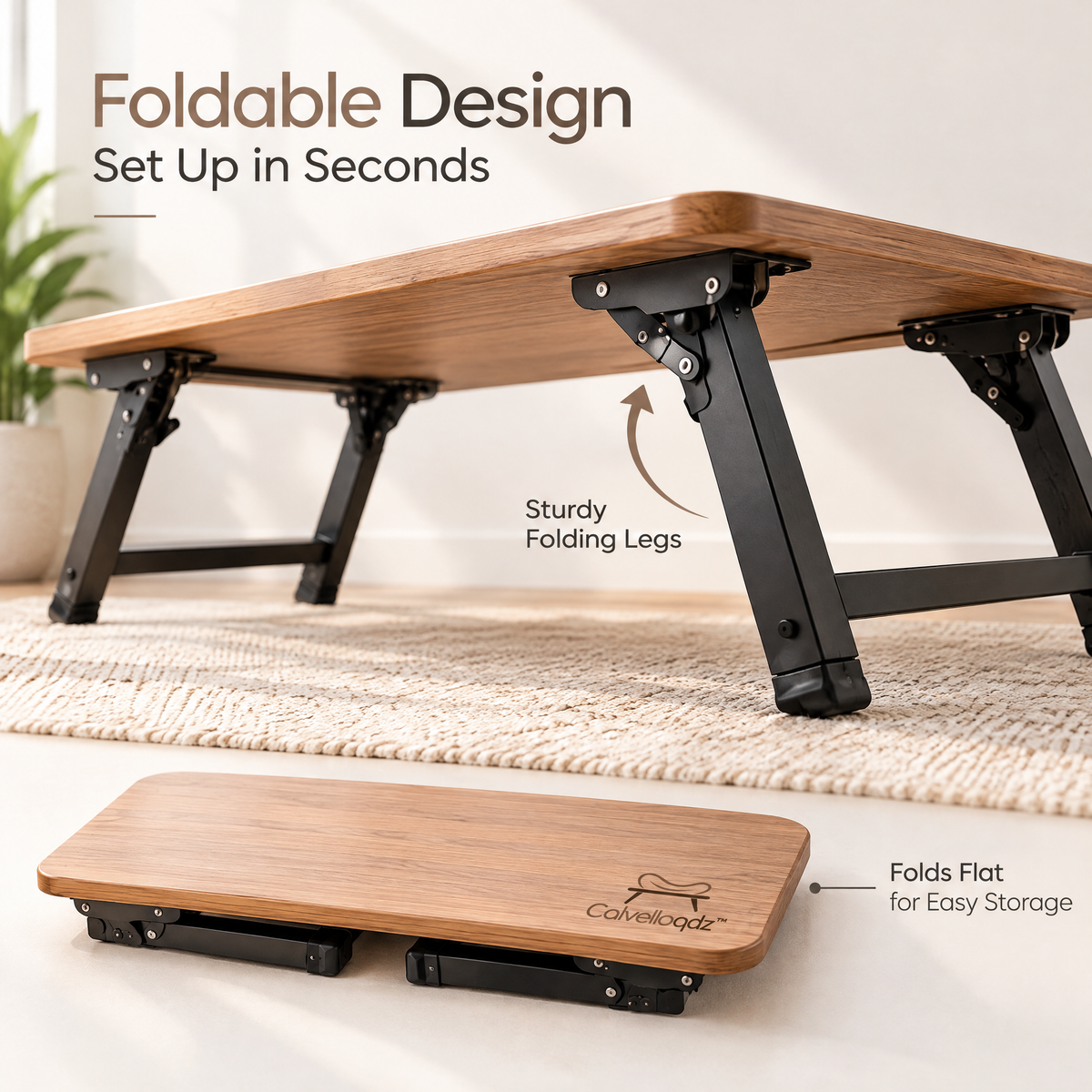 Calvelloqdz™ Foldable Picnic Style Indoor Table - Image 4