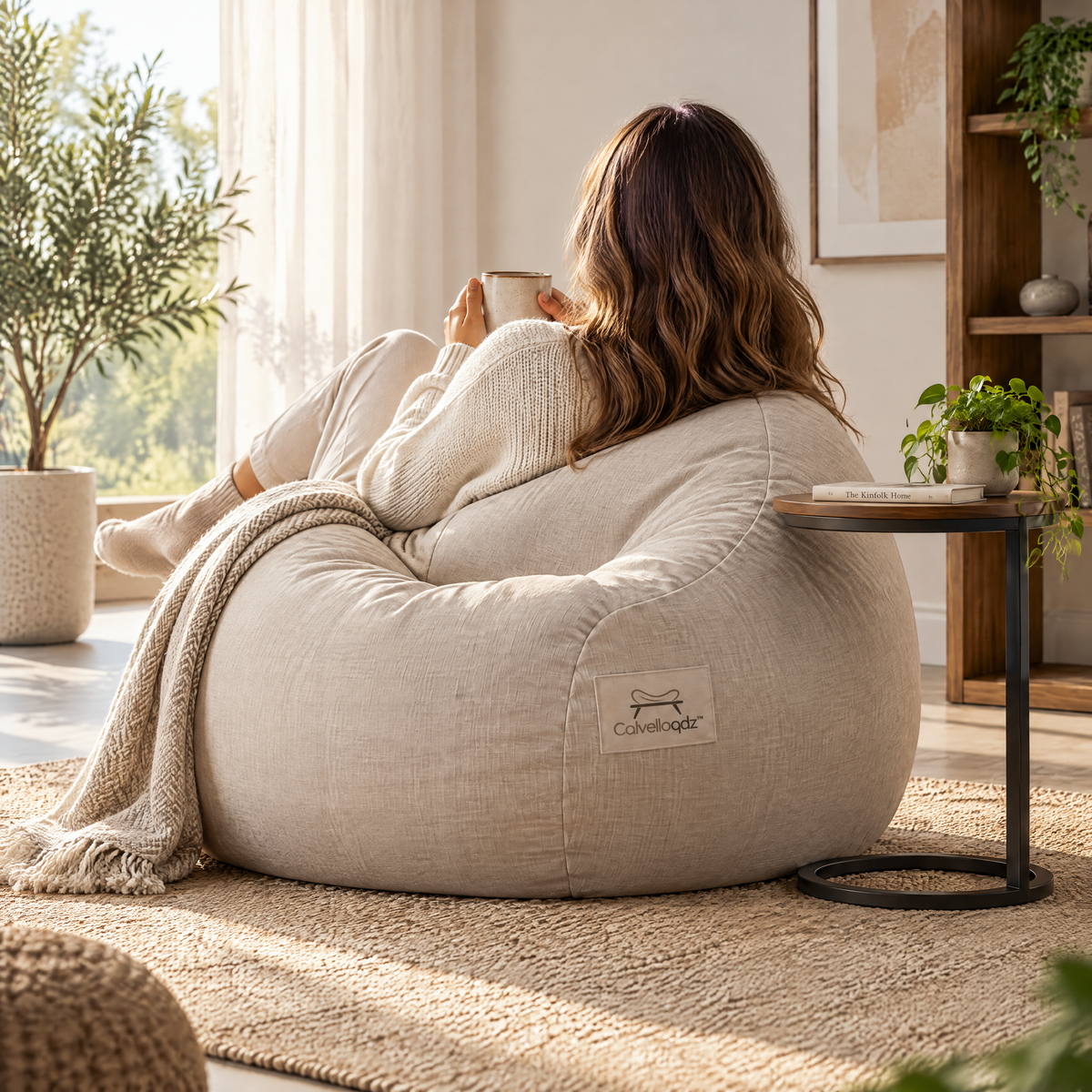 Calvelloqdz™ Bean Bag Chair with Side Table - Image 3
