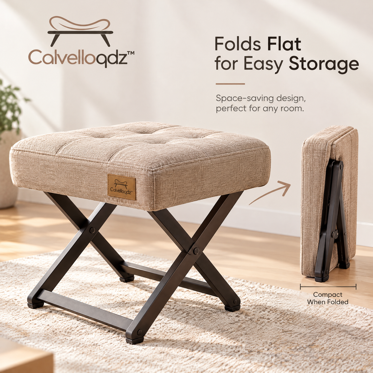 Calvelloqdz™ Compact Folding Ottoman Stool - Image 4
